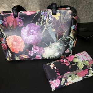 Floral Women's Tote and Wallet Set